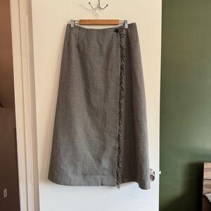 Vintage collection harve Bernard black and white houndstooth wrap midi skirt